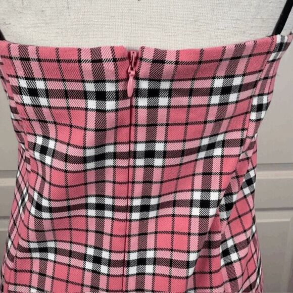 Urban Outfitters Pink and Black Plaid Mini Dress Sleeveless Back Zip Size Small - Picture 4 of 9